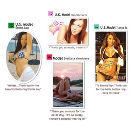 Natural Diamond Navel Ring Belly Button by TummyToys | Solid Sterling Silver Body Jewelry | 14G | Made in the USA