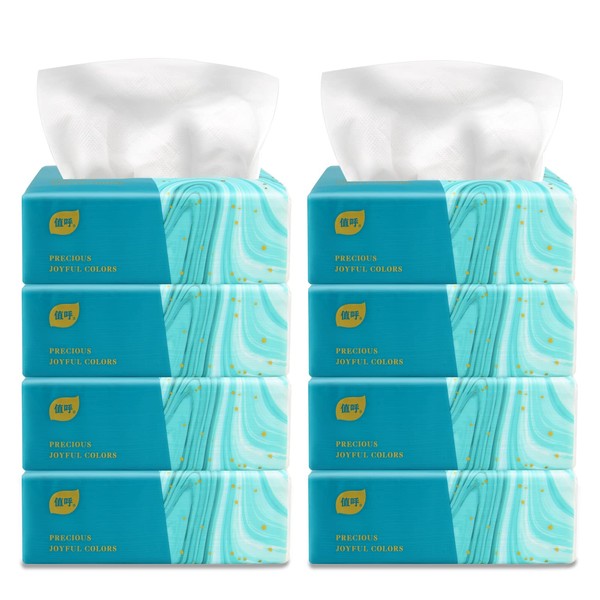 Pack of 8, Disposable Small Facial Tissue, Toilet Paper -Bag