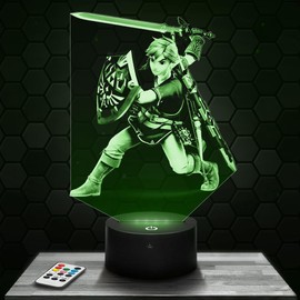 Bedside Lamp, Touch Night Light Zelda, 3D LED Lamp, Illusion, Gift Idea, Christmas, Birthday, Boys' and Girls’ Bedside Lamp, for Children’s or Adults’ Room