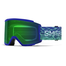 SMITH Squad XL Goggles with ChromaPop Lens – Performance Snowsports Goggles with Replaceable Lens for Skiing & Snowboarding – for Men & Women – Lapis Brain Waves + Everyday Green Mirror Lens