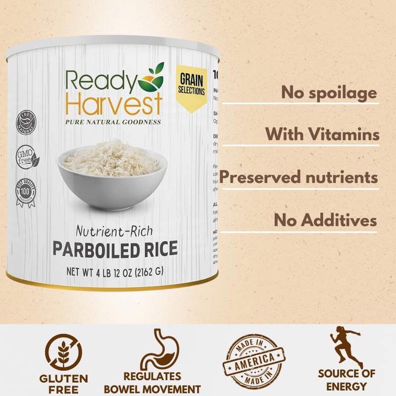 Ready Harvest Emergency Food - Parboiled White Rice | Survival