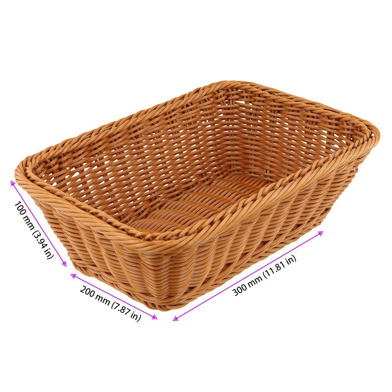JEUIHAU 3 Pack Wicker Bread Baskets, 30 x 20 x