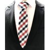 Secdtie Men's Slim Check Stripe Silk Ties Jacquard Formal Plaid