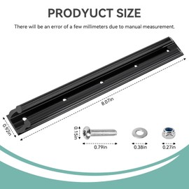 8" Black Kayak Gear Track Rail for YakAttack GTSL90 GearTrac Fishing & Marine Accessories-1/2 Wide Track Polymer Hardware Includes Stainless Hardware,for Camera Mounts,Rod Holders,Flag Poles(2 Pack)