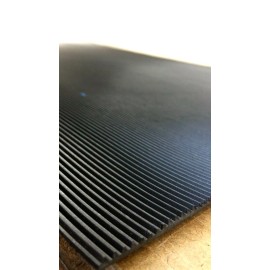 American Biltrite Rubber Sheet 1/8"Thick x 12" x 12" Sq Liner Pad Std 'V' Rib Corrugated 1-Side