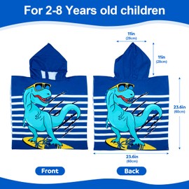 Children's Bath Towels with Hood, Microfibre Poncho Towel, Children's Beach Towels, Swimming Pool Towel, Bath Towel, Bath Towel, Bathrobe for Girls, Boys, Toddlers 2-8 Years