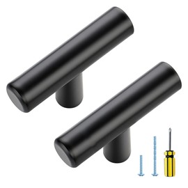 Ravinte 30 Pack Black T Bar Cabinet Knobs 2 Inch Dresser Knobs Matte Black Single Hole Drawer Knobs Cabinet Handles