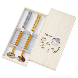 Chopsticks & Chopsticks Rest, Paulownia Box Gift Set, Chopsticks Gift Set, Hedgehog & Olive / Home Safety