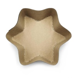 Erre4m Poinsettia Disposable 10 Star Baking Tin 26 x 6 cm Baking Parchment Paper Beige