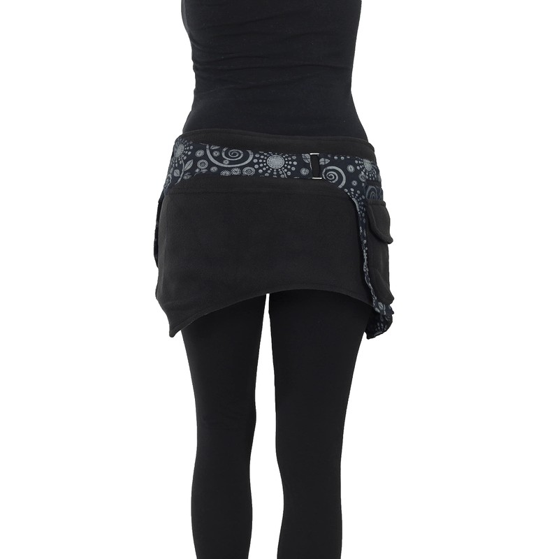 PUREWONDER Cacheur sk22 Women's Lace Wrap Skirt Kidney Warmer, Black