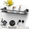 SFGSOWOR Glass Shelf for Bathroom Rectangular Stainless Steel Tempered Glass