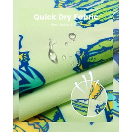 maamgic Mens Swim Trunks with Compression Liner 7 Inch Inseam Bathing Suit Quick Dry Swimming Trunks Swimsuit Beach Board Shorts with Zipper Pockets Ox Head Green White X-Large