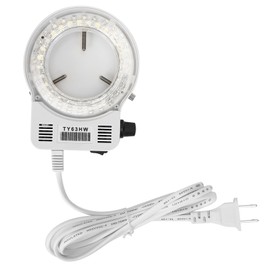 Microscope Camera Adjustable Dimmable LED Ring Light Source Lamp for Stereo MicroscopesUS Plug (100-240V)