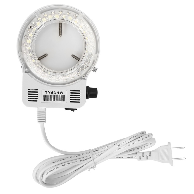 Microscope Camera Adjustable Dimmable LED Ring Light Source Lamp for
