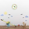 GRAVURZEILE Children's Wall Clock Dino Motif - Silent Children's Wall