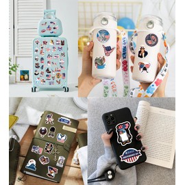 100 PCS 4th of July Stickers, Patriotic Independence Decor for Kids, Waterproof Vinyl Decals for Laptop, Bike, CarPatriotic Stickers for Kids, American Flag, USA, Party Supplies