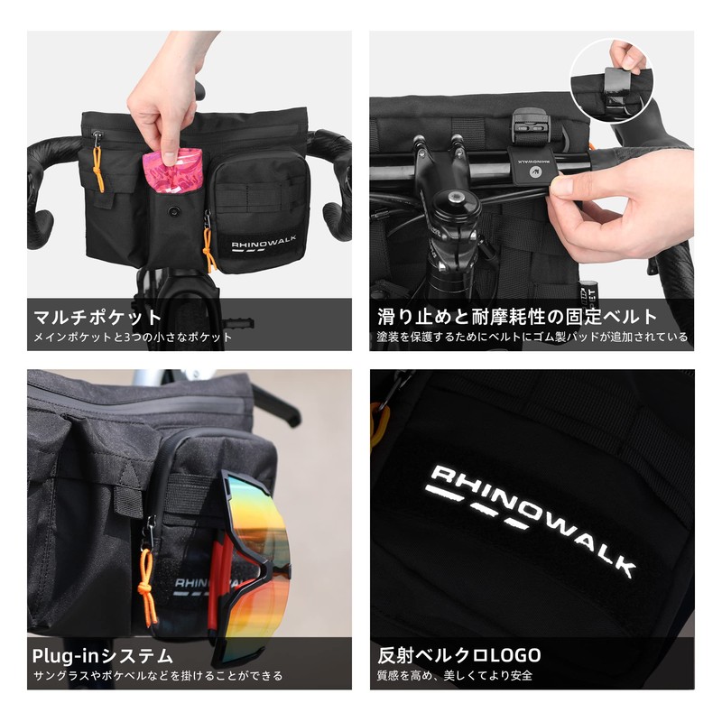 Rhinowalk Front Bag, Bicycle Bag, Handlebar Bag, Multi-Functional Bike Tank
