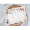 Horse timetable magnetic wipe clean for fridge and whiteboard, boho