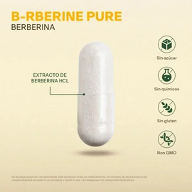 Berberina Hcl 60 Capsulas 1000 Mg Suplemento Vitalbotanics Sabor Sin sabor