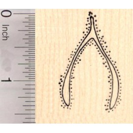 RubberHedgehog Thanksgiving Turkey Wishbone Rubber Stamp E18906 WM