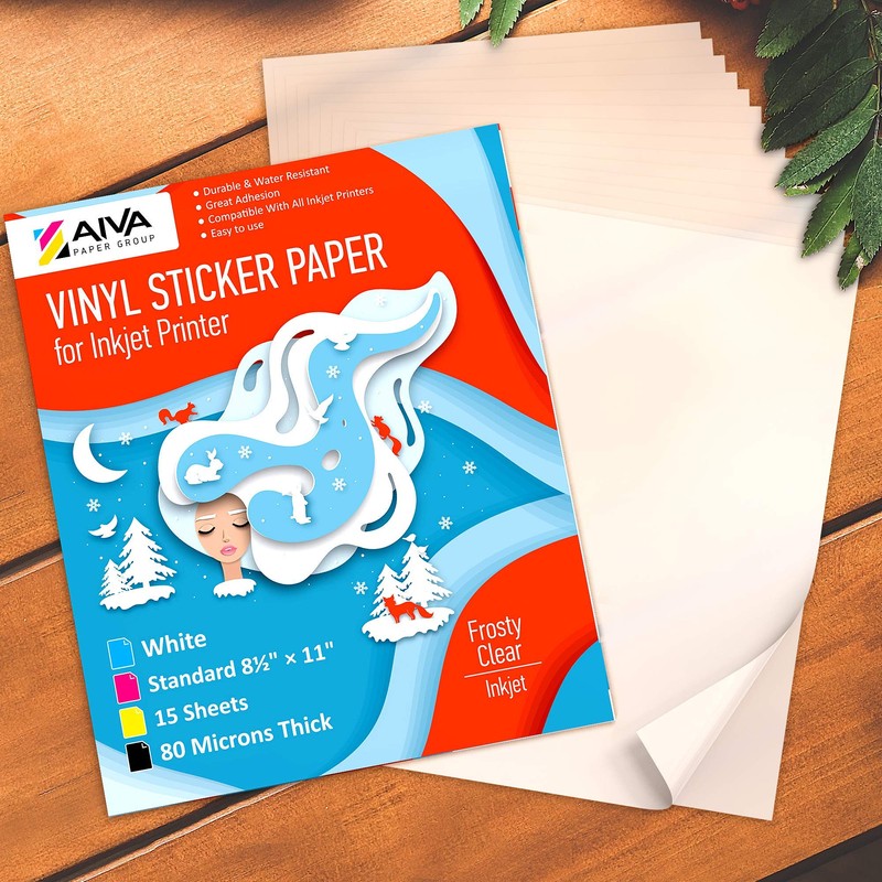 Papel calcomanía de vinilo imprimible para impresora de inyección de
