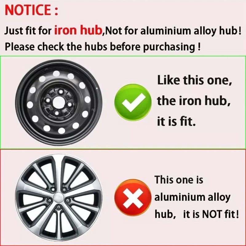 TSUINZ 4 Black Snap-On Wheel Covers for 16" Tires &
