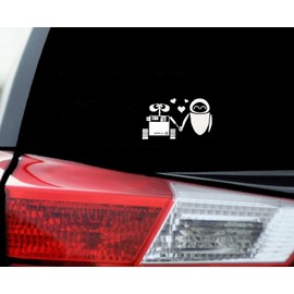 H-TRADINGS Love Wall-E White 7 Inches Approx Cars Walls Helmets Toolbox Laptop Die-Cut Vinyl Stickers Decals Vans SUV Trucks Windows Bumper