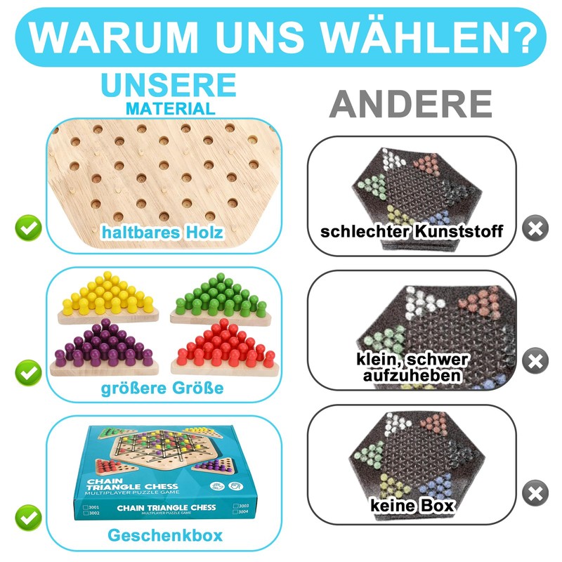 Kaisibum Triangle Geometry Board Game, Interlocking Wooden Board Game, 2