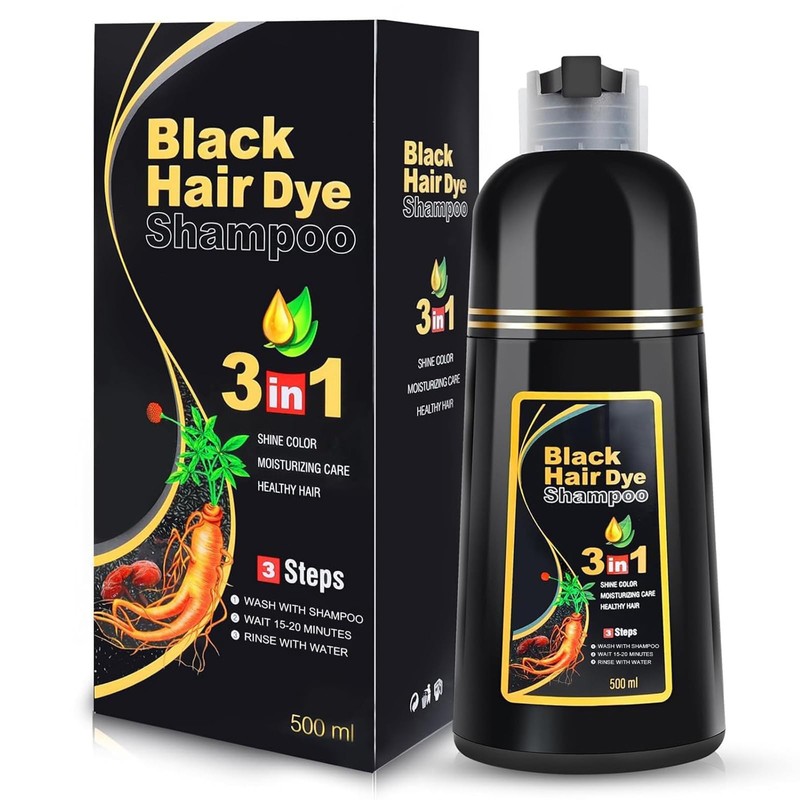 Instant Negro Hair Tinte Shampoo 3 En 1 para Cobertura