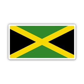 Squiddy Jamaica Flag Jamaican Country Pride - Vinyl Sticker Decal for Phone, Laptop, Water Bottle (3" Wide)