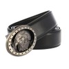 Luxury Men's Leather Belt Eagle Head Automatic Buckle Black Belt，Men's