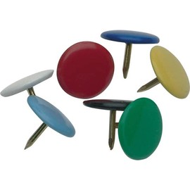 Q-Connect Coloured Head Drawing Pins - Pack of 1200, White