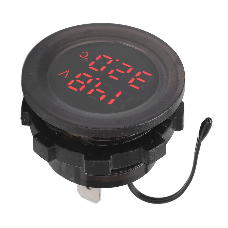 Dual Display Temperature Voltmeter Clear Stable Display Waterproof Simple Installation