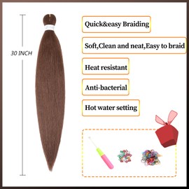 Pre-Stretched Braiding Hair ShowJarlly Easy Braid Professional Synthetic Fibre Crochet Borders 30 Inches 6 Packs/Lot Yaki Texture Braiding Hair Extensions Crochet Braiding Soft Crochet Braiding Hair