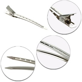 SHULLIN 24 Pcs Stainless Steel Ducker Hair Clip Beauty Industry Patent Ducker Strong Non-marking Hair Clip Hairpin Bangs Hair Clip Alligator Clip Professional Hair Cutting Clip Makeup Beauty Industry