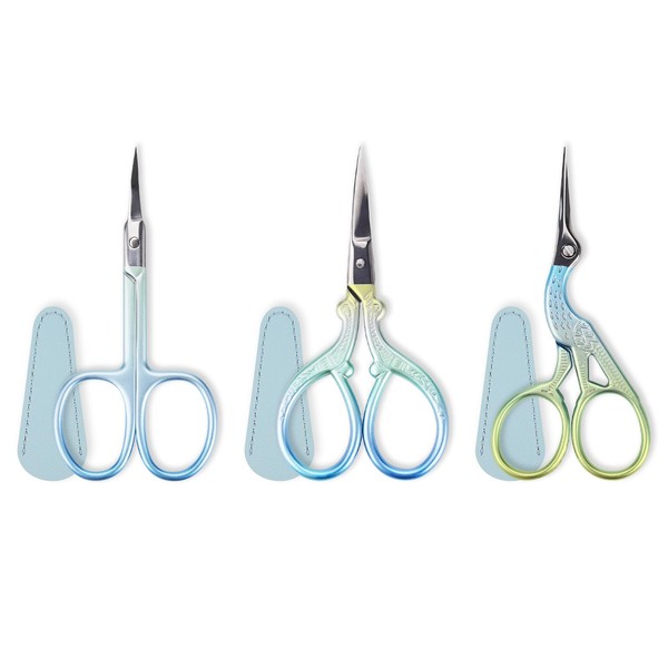 3PCS Embroidery Scissors Stainless Steel Small Craft Scissors for Sewing