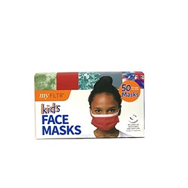 MY FLTR Kids Designed Face Masks Right Sized for Kids Adjustable Ear Loops 95% Filtration Including 20 Adjustable Ear Loops (10 Masks Per Designed) 50 Masks