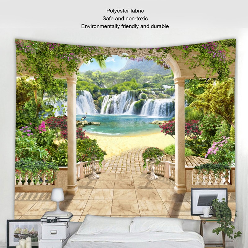 Landscape Tapestry 7.5x5.9ft Polyester Fiber Durable Background Wall Hanging Decorative