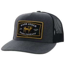 HOOEY Rank Stock Adjustable Snapback Mesh Back Trucker Hat (Charcoal/Black)