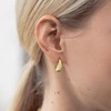 STAYLOVE Small Chunky Gold Hoops Teardrop Huggie Earrings Hypoallergenic 14k