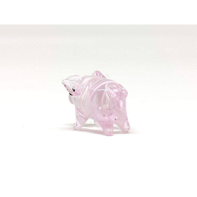 Sansukjai Rare Pig Micro Tiny Figurines Hand Blown Glass Art