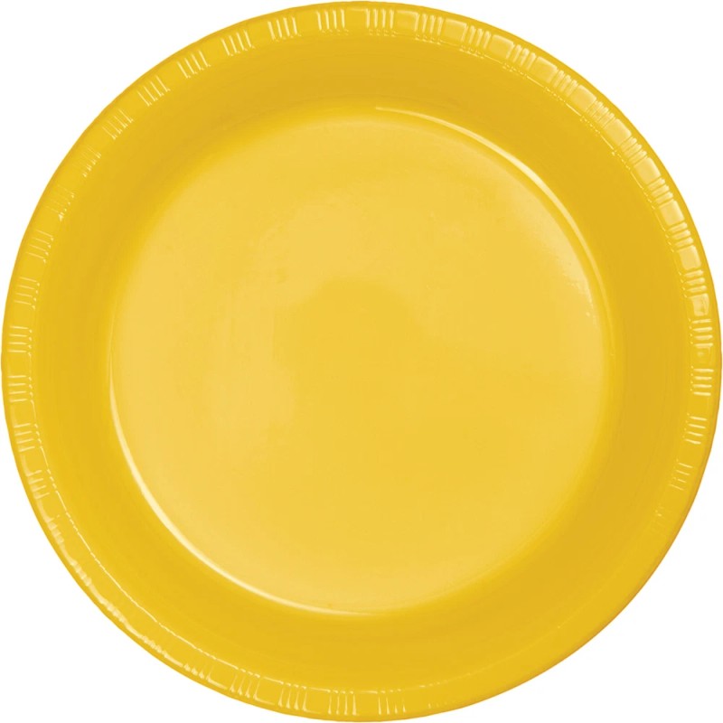 Small 7" Plastic Disposable Plates -Vibrant Solid Colors Appetizer Dessert