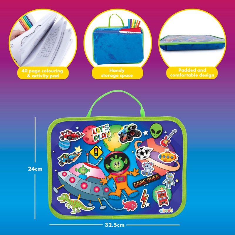 abeec Colouring & Activity Lap Case Blue | Kids Travel