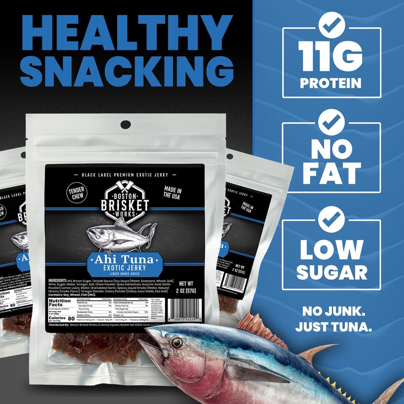 AHI TUNA JERKY – 100% Ahi Tuna Steak Meat -
