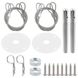 Tsnamay 2 Pcs Hoods Pin Kit for Car Aluminum Alloy Hood Pin Plate Lock for Locking The Hood, Silver