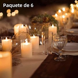 Velas Led Eléctricas Sin llama, 6 Velas Decorativas Luces Luz de Té de Decoración Flama Realista Velas para Decoraciones Navideñas en Hogar,Bodas,Fiestas,Navidad