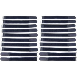 20 x 20 cm x 20 mm Resealable Velcro Cable Ties Black with Metal Eyelet - Cable Velcro Tape 200 mm Reusable