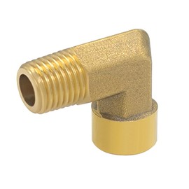 Hooshing 2PCS 90 Degree Street Elbow 1/4" NPT Male to 1/4" NPT Female Brass Pipe Fitting