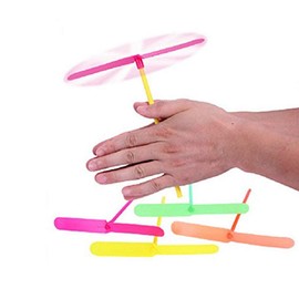 CiCy 50 PCS Plastic Dragonfly Plastic Bamboo-Copter Bamboo Dragonfly Toy Multi-Colored（Color Random）
