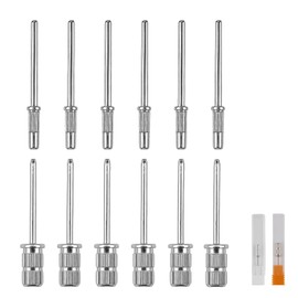 TNJPSEK 12 Pack Mandrel Nail Drill Bits, 3/32 Inch Shank Electric File Mandrel Bit Heads for Acrylic Nails, Manicure and Pedicure Drill Tools for Home Salon and Spa Nail Machines (3.1mm & 6mm)